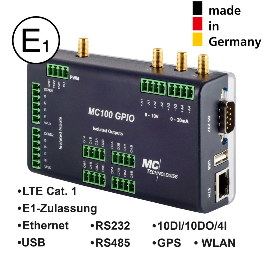 MC100 Gateway GPIO GPS/WLAN E1